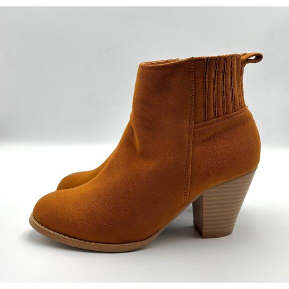 Womens Tan Suede Block Heeled Booties | Size 7 | Mothers Day Gift - Picture 5 of 7